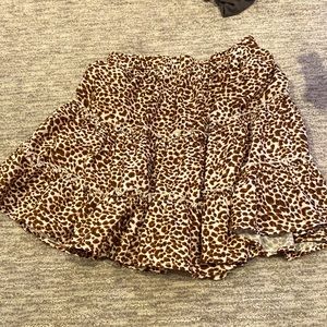 Leopard flared skirt
